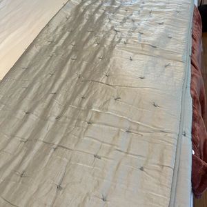 Pottery Barn King Gray Silk/Jersey Knit quilt